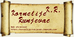 Kornelije Runjevac vizit kartica